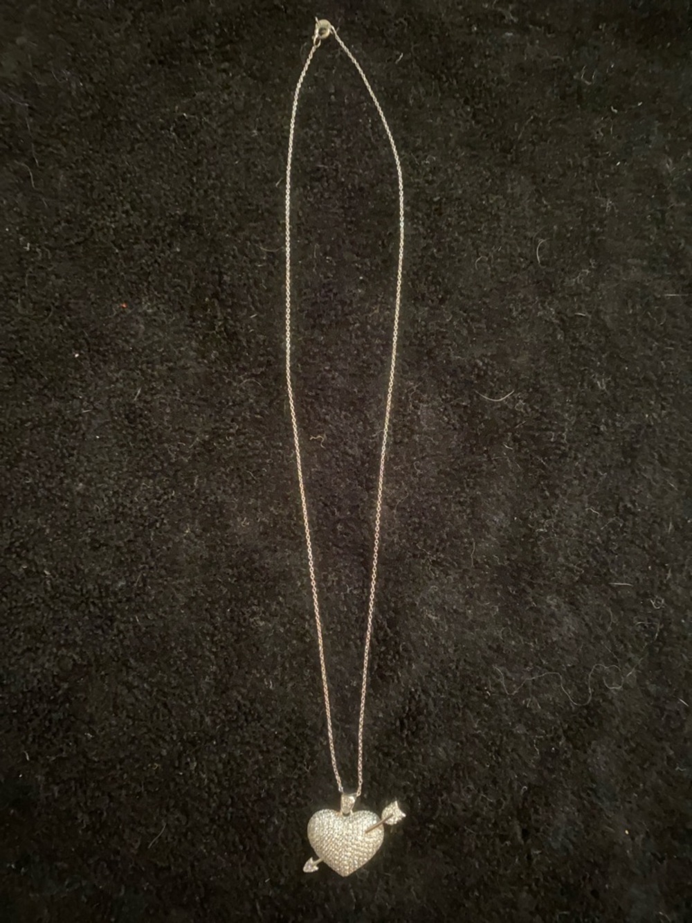 Silver Heart Pendant Necklace - Silver Tone